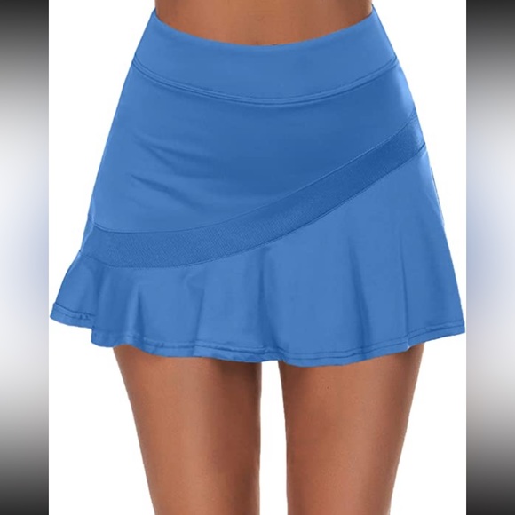Womens Tennis Skirt Pleated Golf Running Workout Skort Pocket - Picture 1 of 5